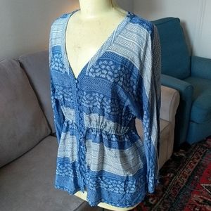 Gauzy Blue and White Blouse